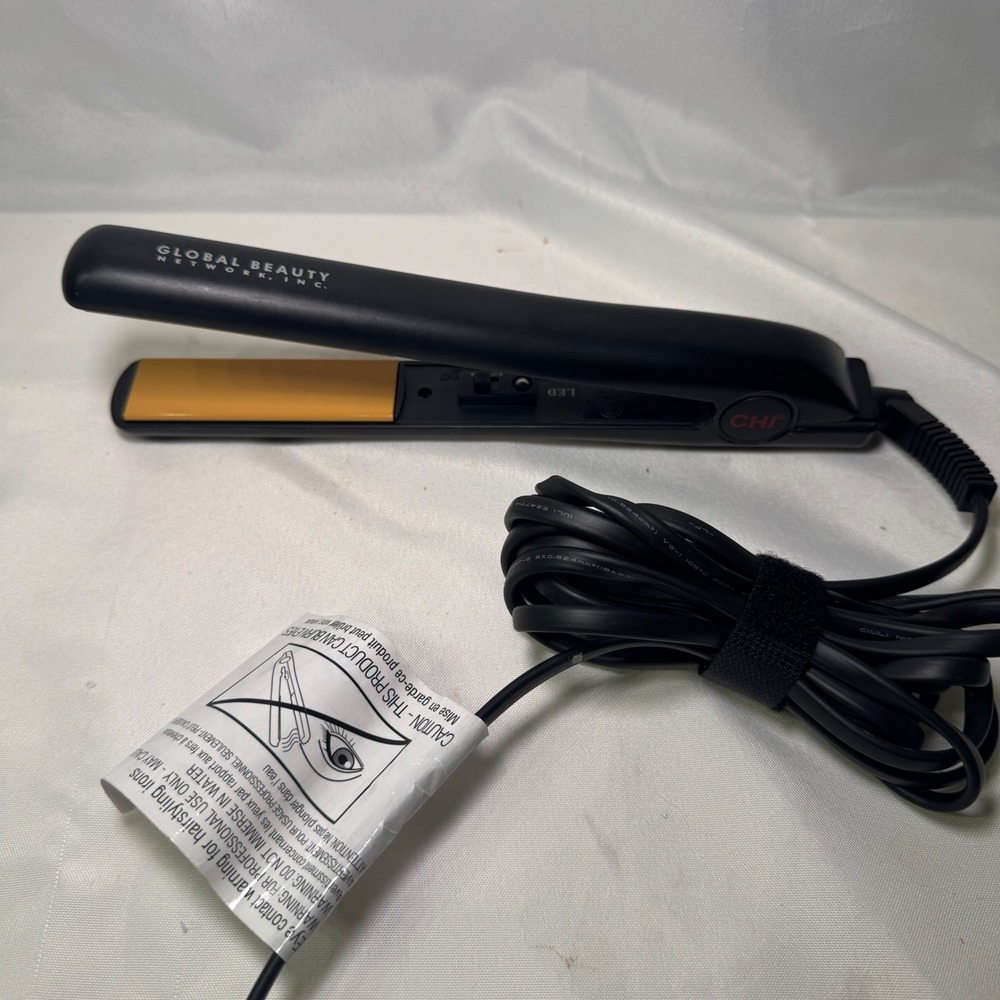 CHI Global Beauty Network Ceramic 1 Inch Hair Styling Flat Iron Black 45W LED